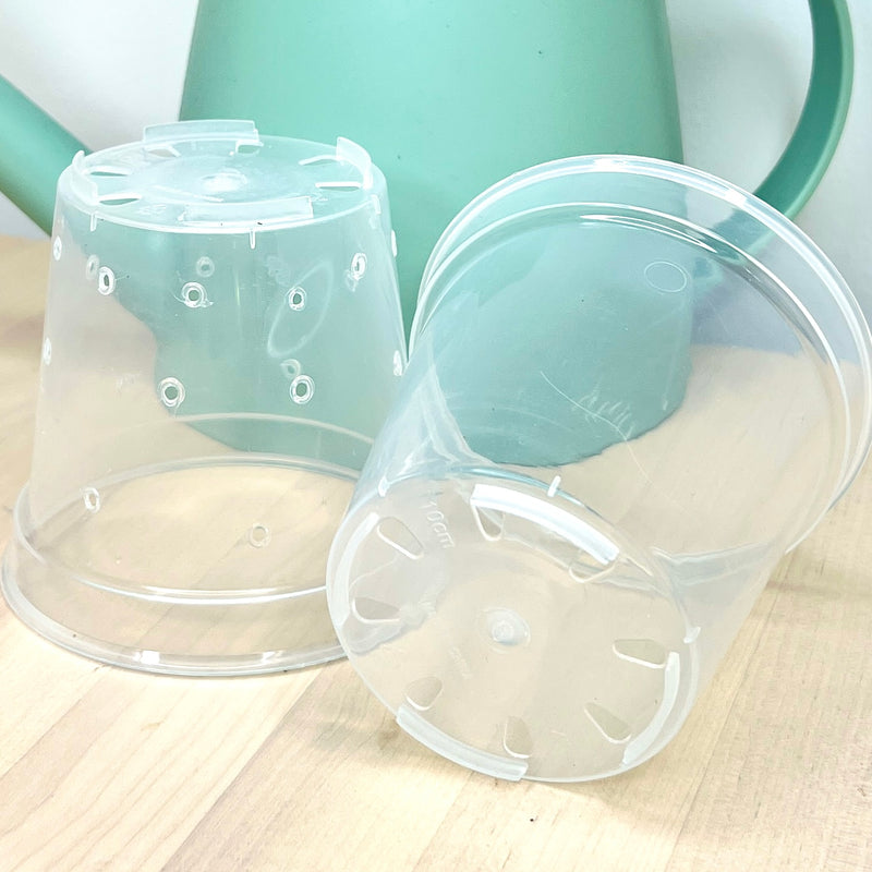 4” Clear Plastic Plant Pot – Standard Option