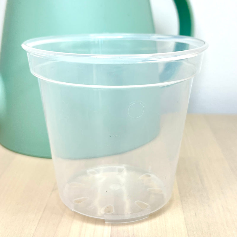4” Clear Plastic Plant Pot – Standard Option