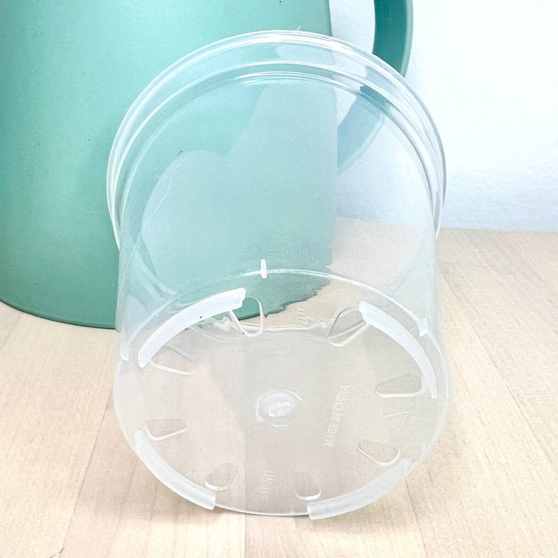 4” Clear Plastic Plant Pot – Standard Option