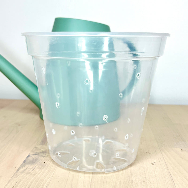 6” Clear Plastic Plant Pot – Semi-Hydro Option