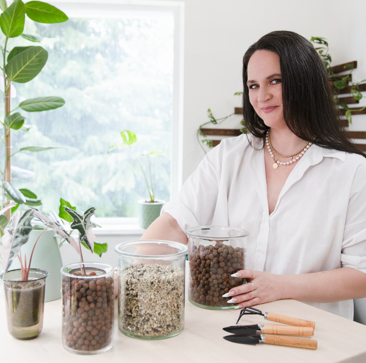 Woman with Plants